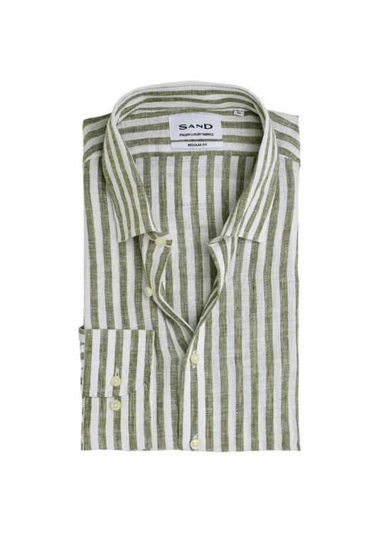 Young Ideas/Henmores - State Soft Stripe Shirt - 370 Green - M