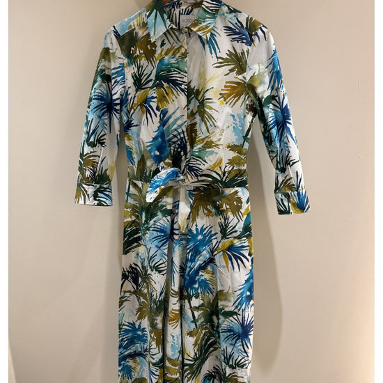 Young Ideas/Henmores - Dralla Watercolour Palms 3/4 Sleeve Midi Dress - 340 Watercolour Palms - 8