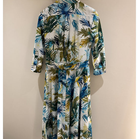 Young Ideas/Henmores - Dralla Watercolour Palms 3/4 Sleeve Midi Dress - 340 Watercolour Palms - 8