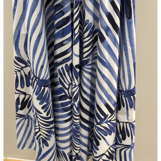 Young Ideas/Henmores - Drareen Deco Stripes Short Sleeve Long Dress - 740 Blue Stripe - 8