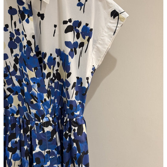 Young Ideas/Henmores - Etrelle Blue Garden Short Sleeve Midi Dress - 214 Blue Garden - 8