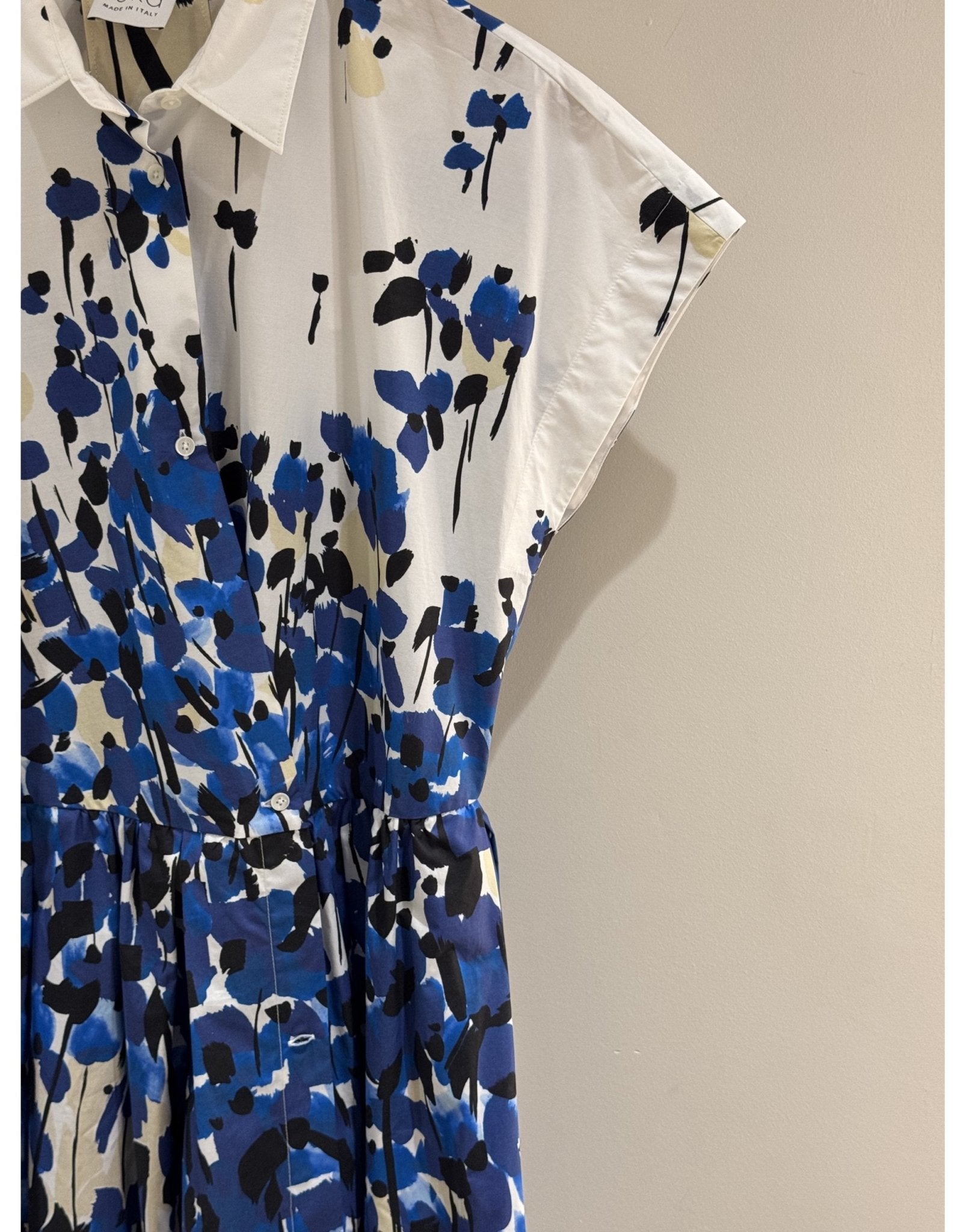 Young Ideas/Henmores - Etrelle Blue Garden Short Sleeve Midi Dress - 214 Blue Garden - 8