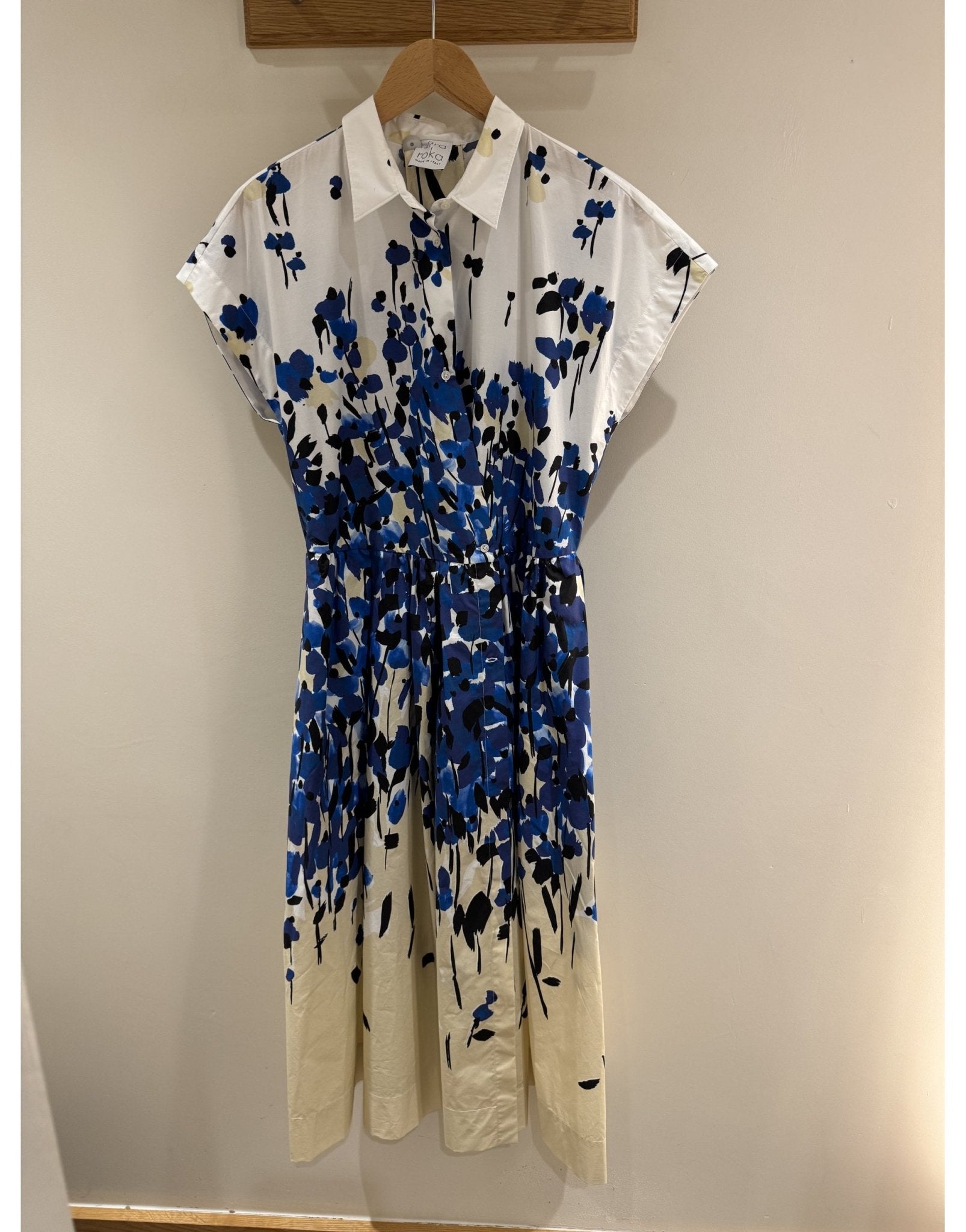 Young Ideas/Henmores - Etrelle Blue Garden Short Sleeve Midi Dress - 214 Blue Garden - 8