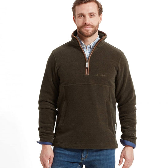 Young Ideas/Henmores - Berkeley 1/4 zip Fleece - 6990 Dark Olive - 38