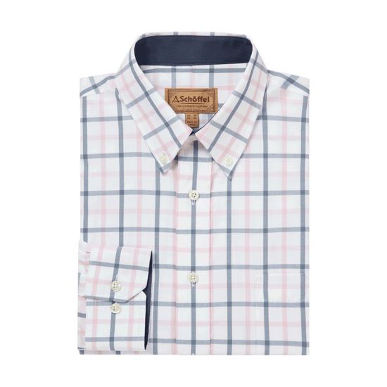 Young Ideas & Henmores -Brancaster Classic Shirt -8522 Stone Blue Check -15.5