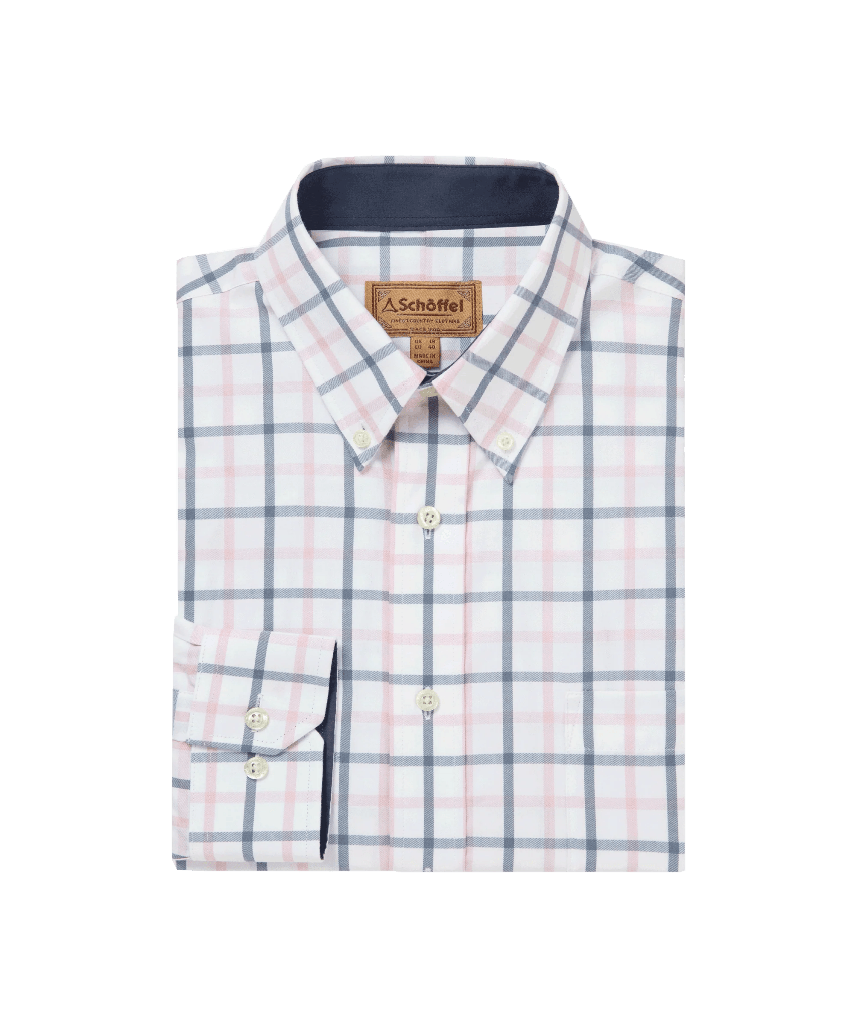 Young Ideas & Henmores -Brancaster Classic Shirt -8522 Stone Blue Check -15.5