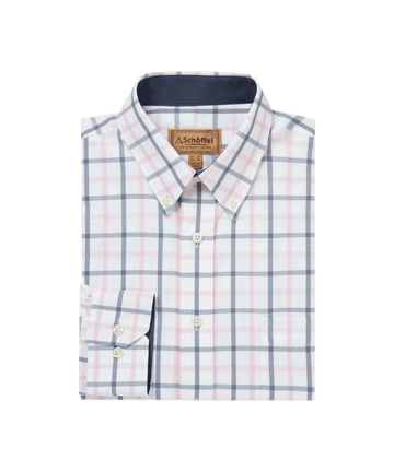 Young Ideas & Henmores -Brancaster Classic Shirt -8522 Stone Blue Check -15.5