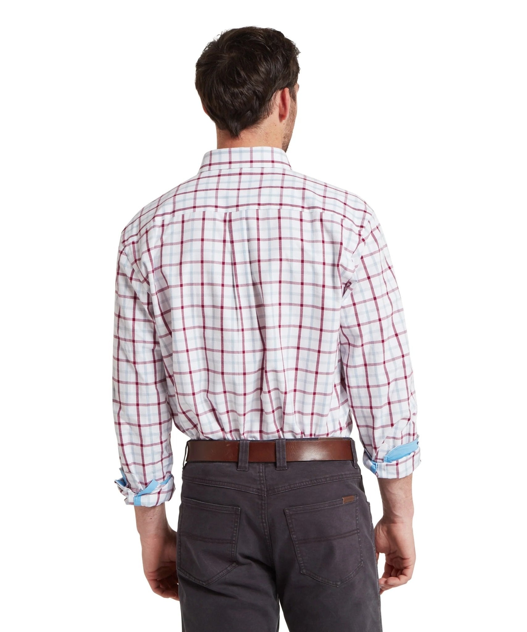 Young Ideas & Henmores -Brancaster Classic Shirt -8764 Mountain Blue Check -15.5