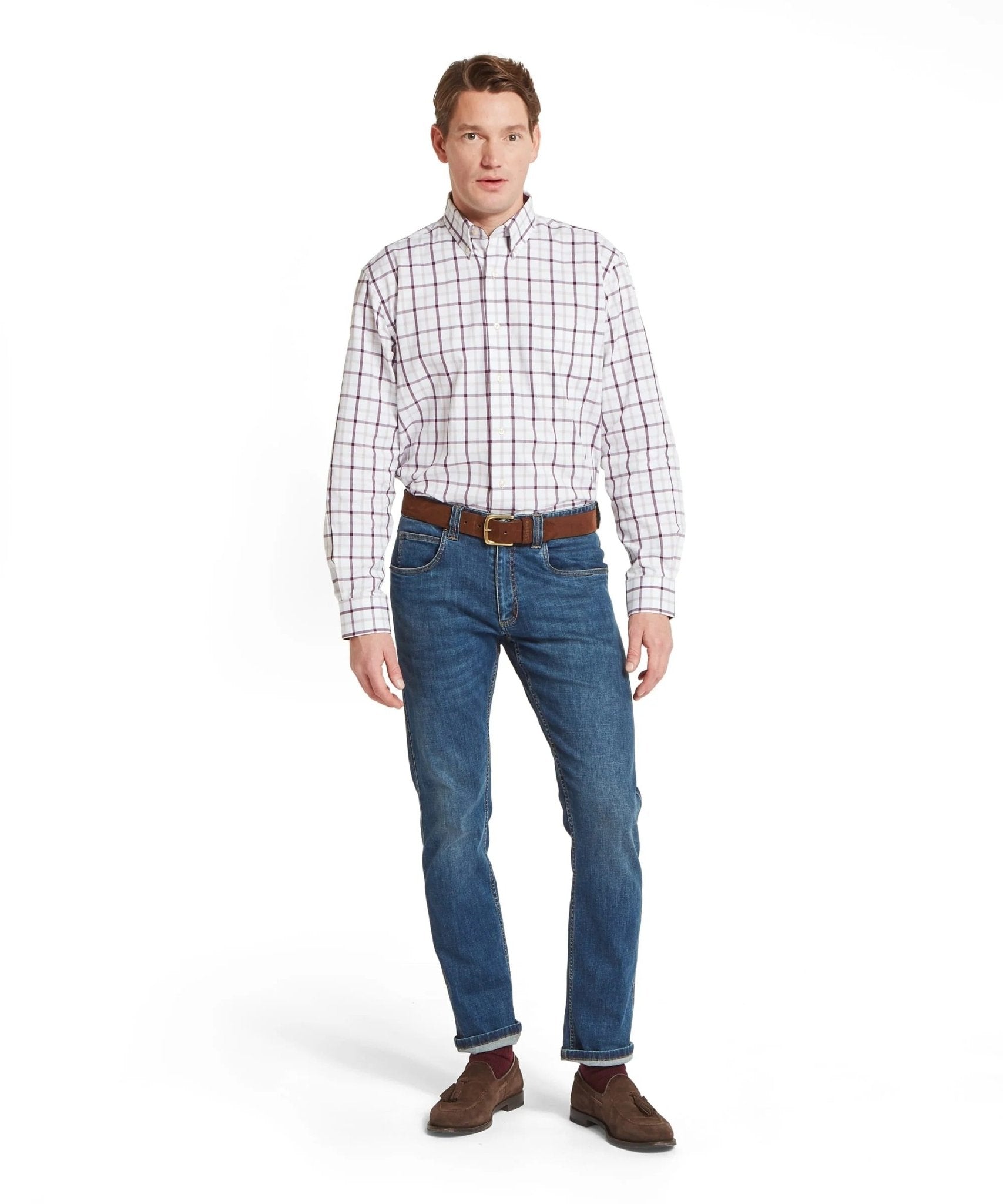 Young Ideas & Henmores -Brancaster Classic Shirt -2655 Beetroot Check -15