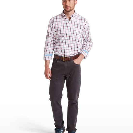 Young Ideas & Henmores -Brancaster Classic Shirt -8764 Mountain Blue Check -15.5