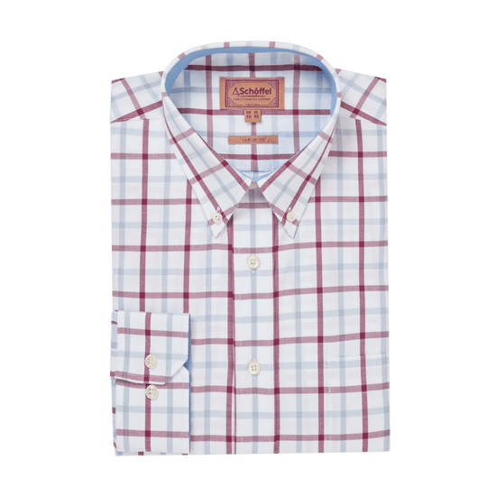 Young Ideas & Henmores -Brancaster Classic Shirt -8764 Mountain Blue Check -15.5