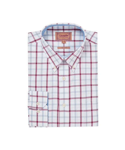 Young Ideas & Henmores -Brancaster Classic Shirt -8764 Mountain Blue Check -15.5