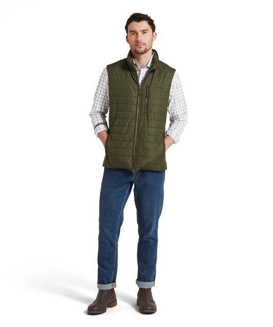 Young Ideas & Henmores -Brora Padded Gilet -6045 Forest -42
