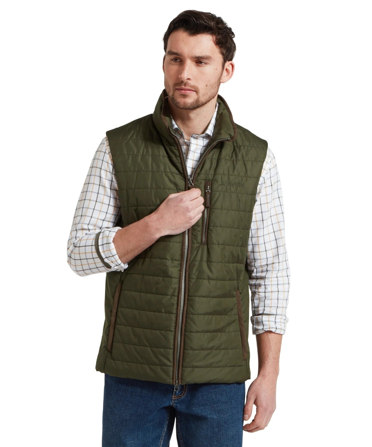 Young Ideas & Henmores -Brora Padded Gilet -6045 Forest -42