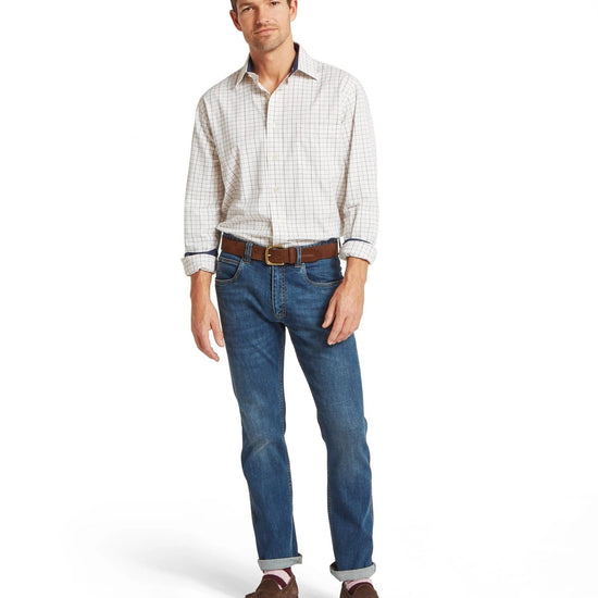 Young Ideas & Henmores -Burnham Tattersall Classic Shirt -8907 Blueberry Tattersall -15