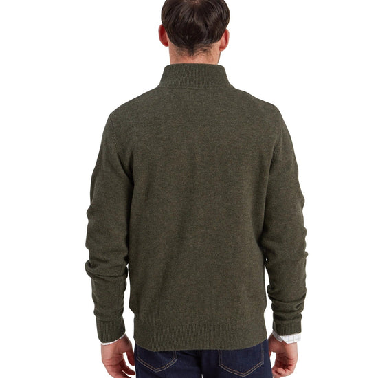 Young Ideas & Henmores -Calton Cotton Cashmere 1/4 Zip Jumper -6790 Loden Green -M