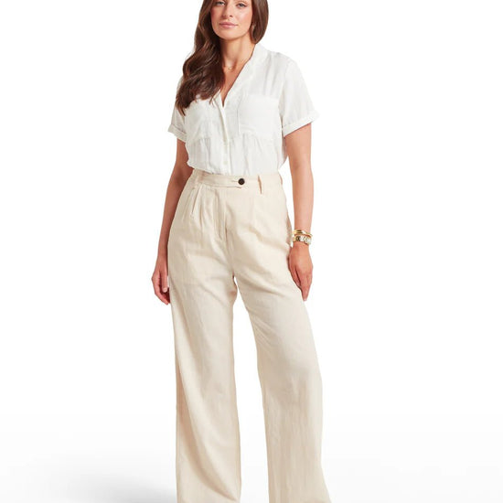 Young Ideas & Henmores - Dahlia Linen Trousers - 4010 Oat - 8