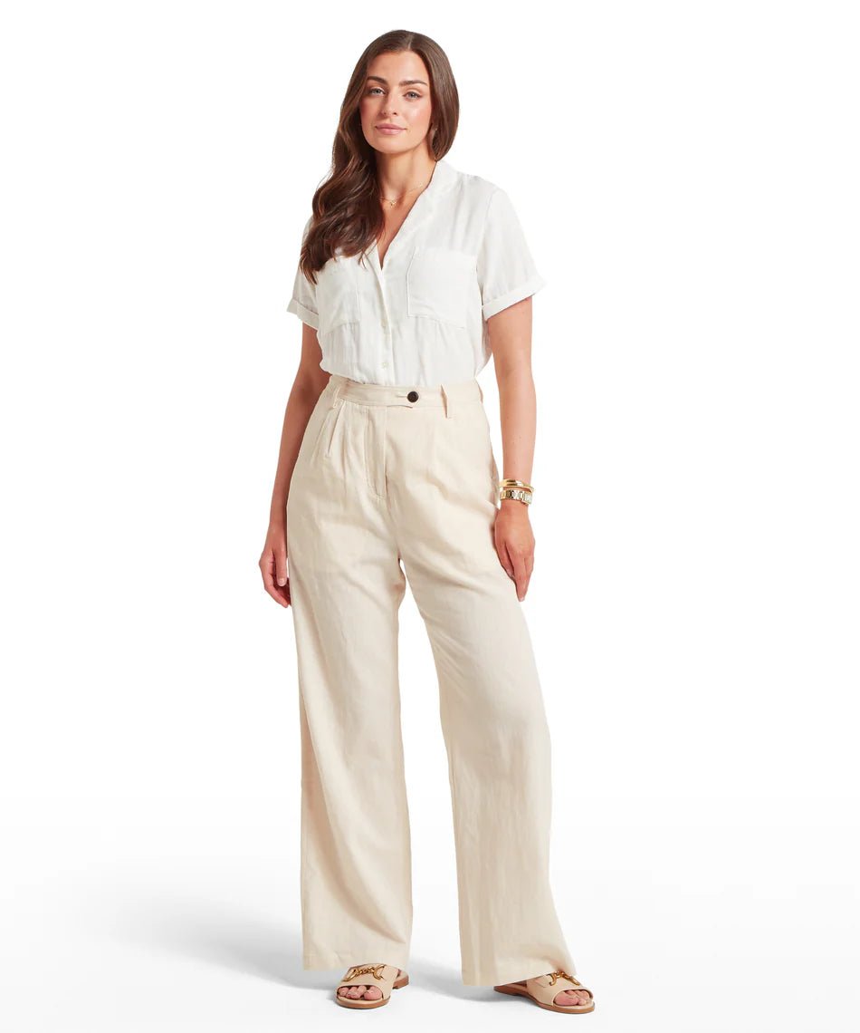 Young Ideas & Henmores - Dahlia Linen Trousers - 4010 Oat - 8