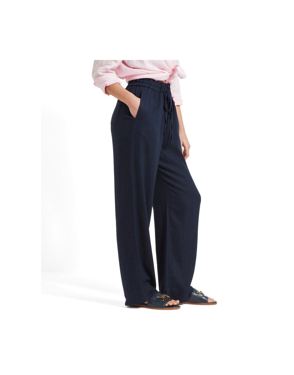 Young Ideas/Henmores - Daphne Linen Trousers - 8880 Navy - 8