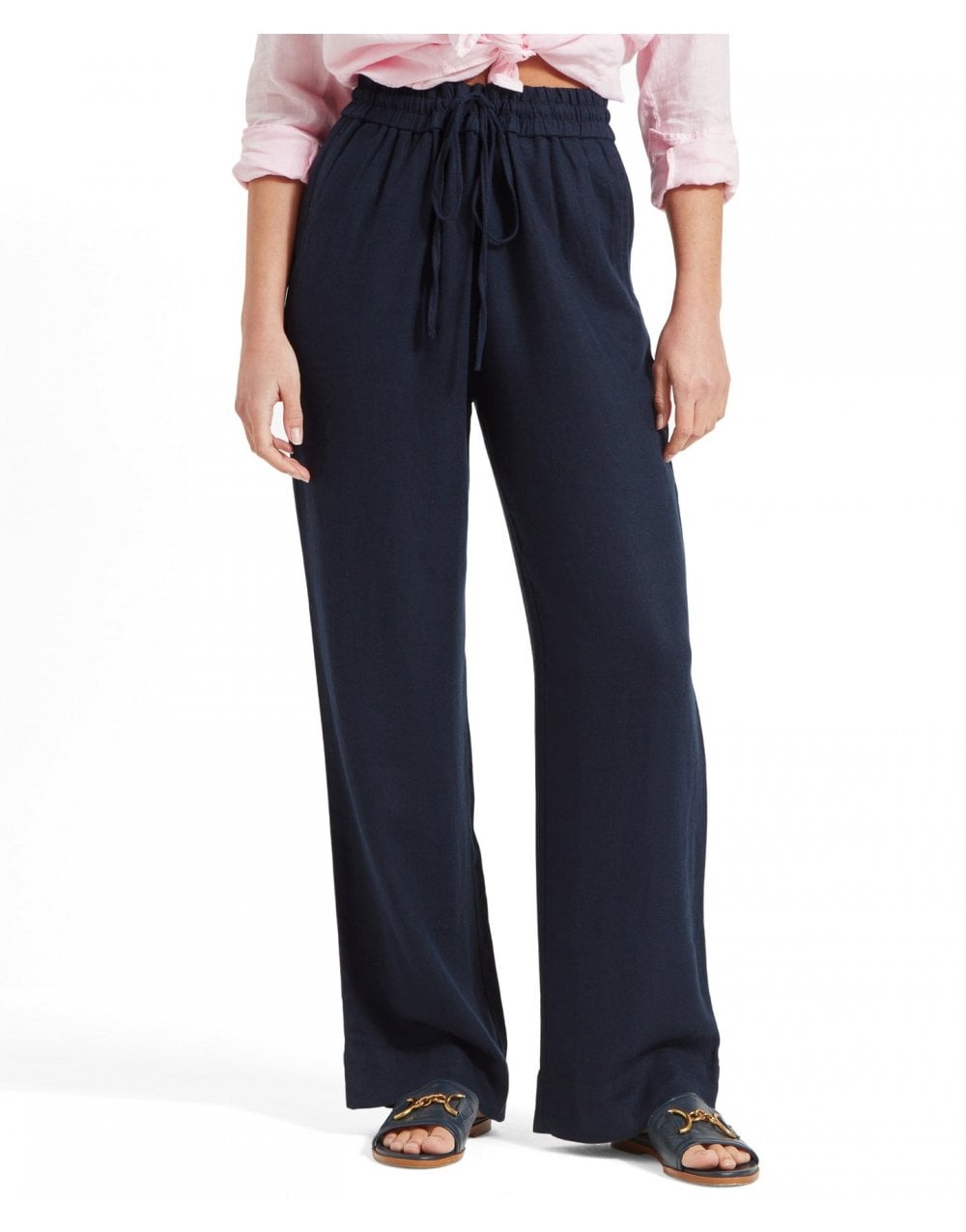 Young Ideas/Henmores - Daphne Linen Trousers - 8880 Navy - 8
