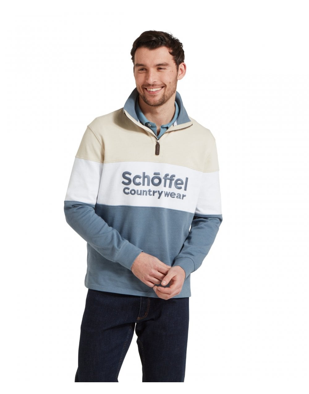 Young Ideas/Henmores - Exeter Heritage 1/4 Zip - 4002 Stone - XS