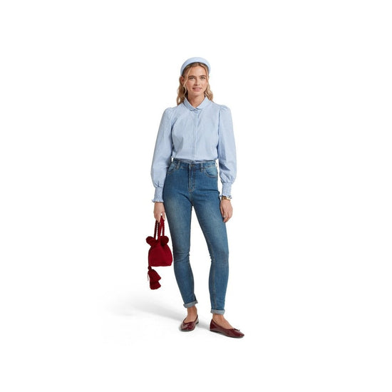 Young Ideas/Henmores - Flora Gingham Shirt - 8254 Denim blue - 8