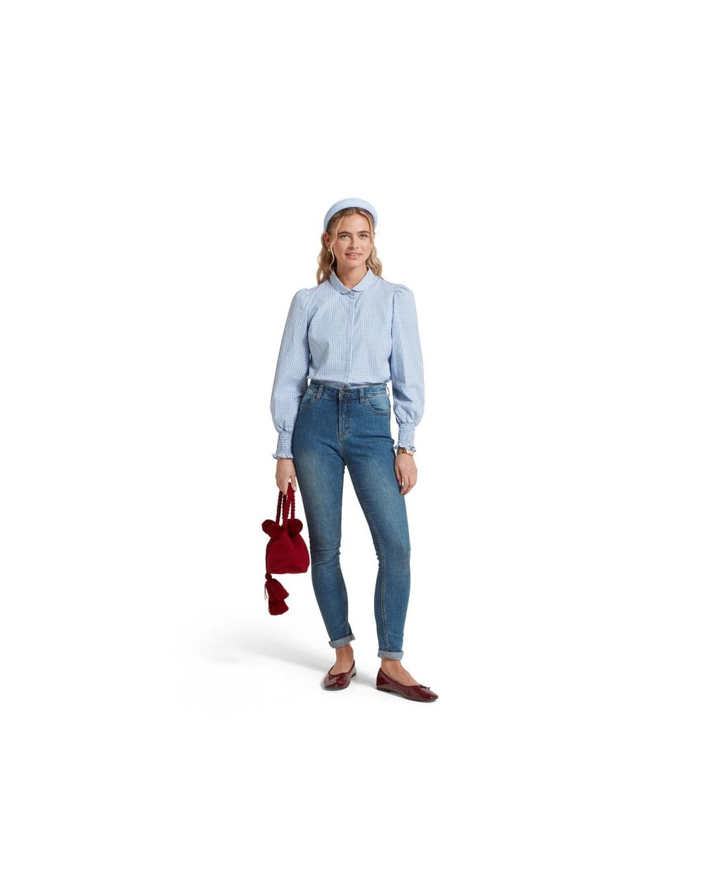Young Ideas/Henmores - Flora Gingham Shirt - 8254 Denim blue - 8