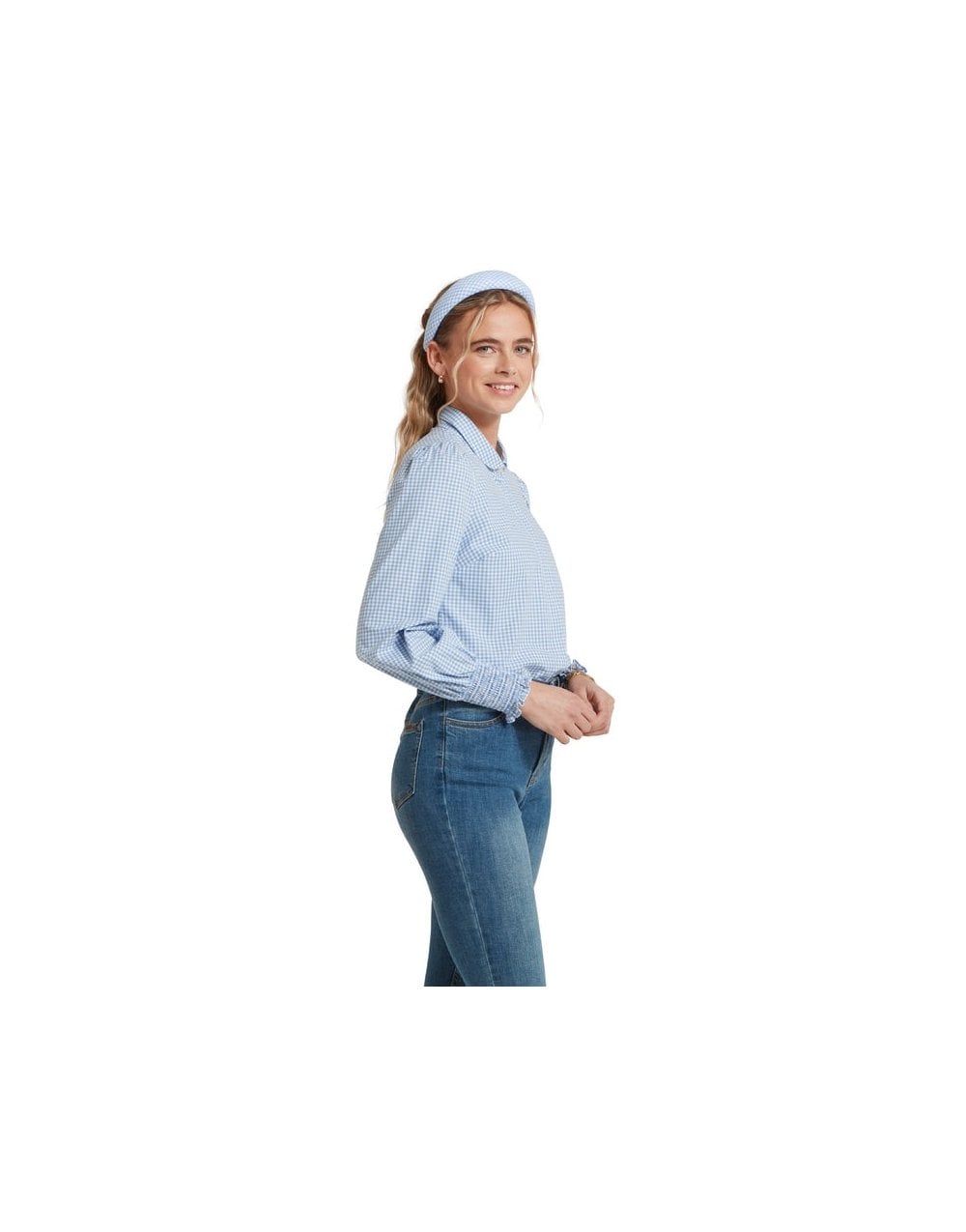 Young Ideas/Henmores - Flora Gingham Shirt - 8254 Denim blue - 8