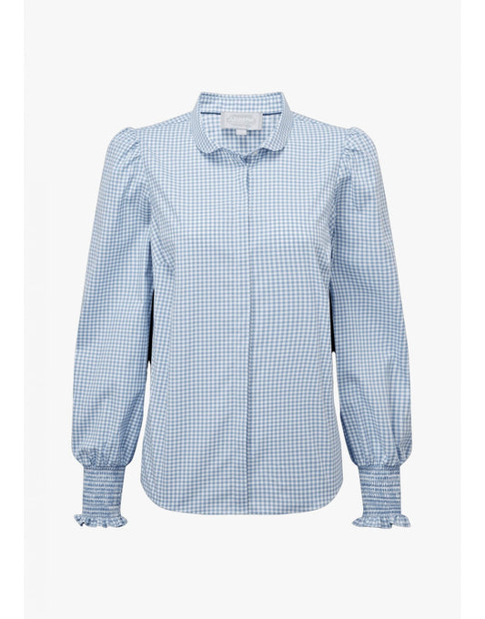 Young Ideas/Henmores - Flora Gingham Shirt - 8254 Denim blue - 8