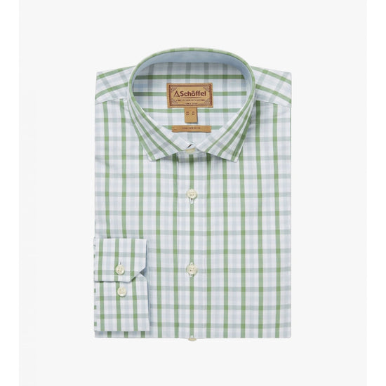 Young Ideas/Henmores - Hebden Tailored Shirt - 6358 Green/blue - 15.5
