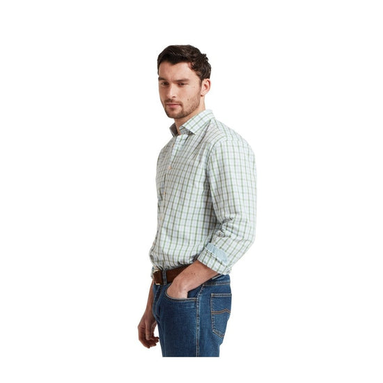 Young Ideas/Henmores - Hebden Tailored Shirt - 6358 Green/blue - 15.5