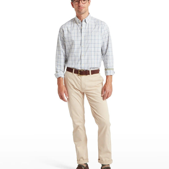 Young Ideas & Henmores -Holkham Classic Shirt -8635 Deep Ocean Blue/Agave Green -15.5