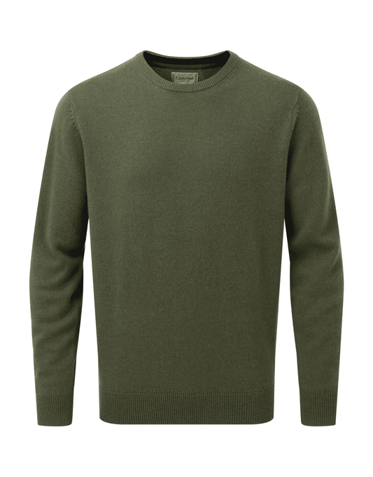 Young Ideas/Henmores - Lewis Lambswool Crew Neck Jumper - 6680 Woodland - M