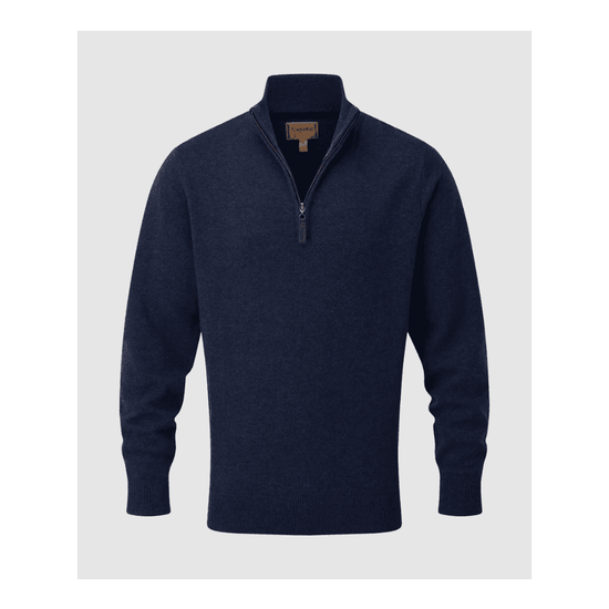 Young Ideas/Henmores - Lewis Lambswool V Neck Jumper - Navy - M