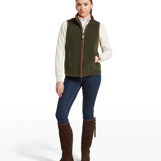 Young Ideas & Henmores -Lyndon II Fleece Gilet -6990 Dark Olive -8