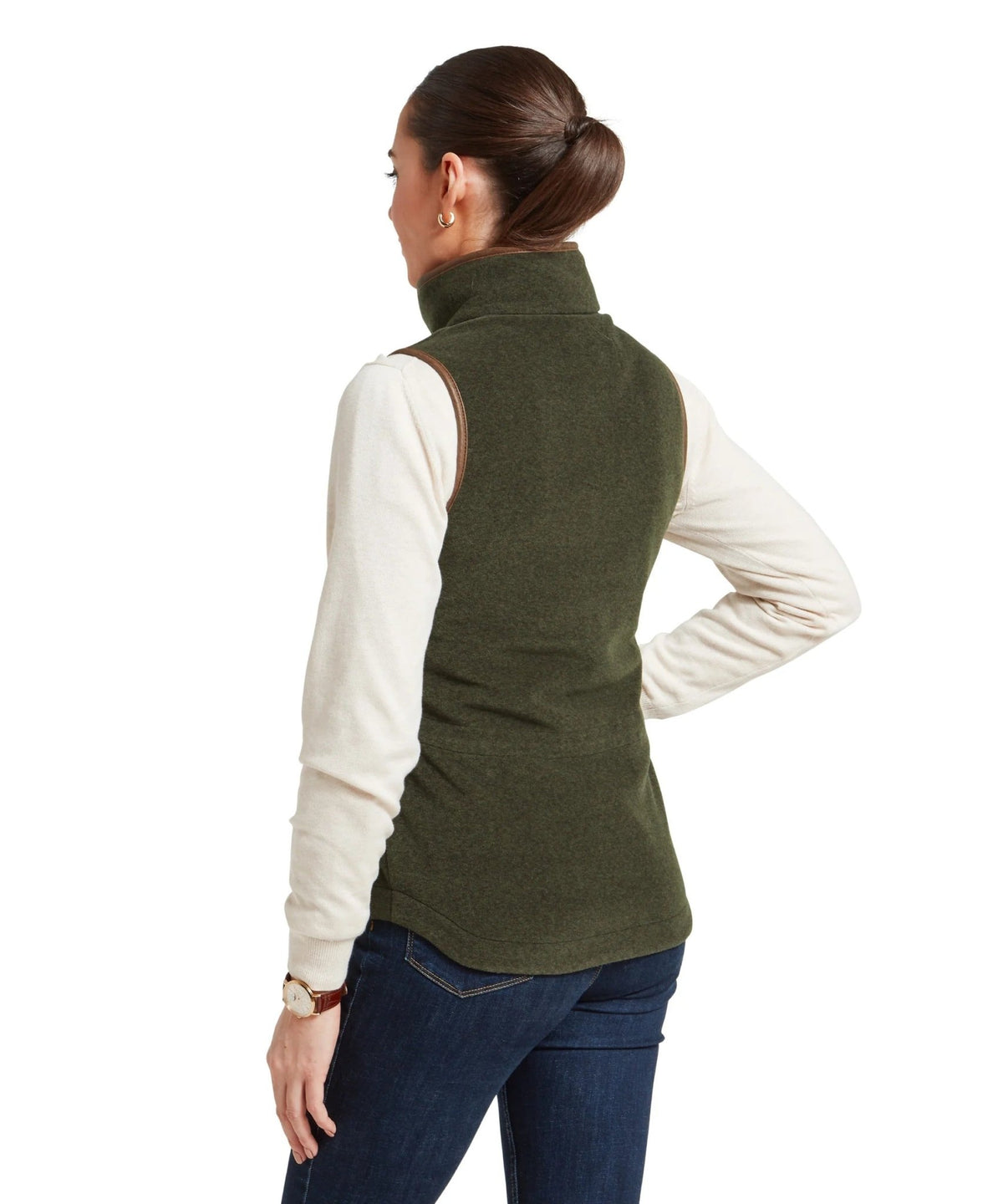 Young Ideas & Henmores -Lyndon II Fleece Gilet -6990 Dark Olive -8