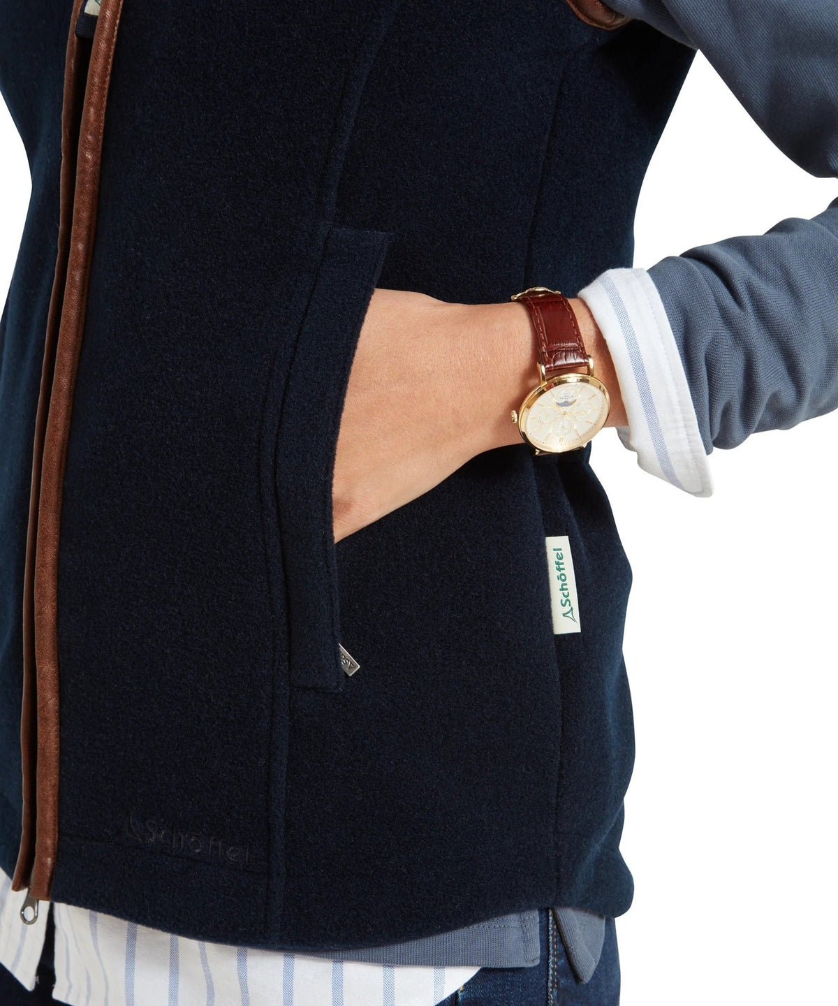 Young Ideas & Henmores -Lyndon II Fleece Gilet -2844 Claret -8