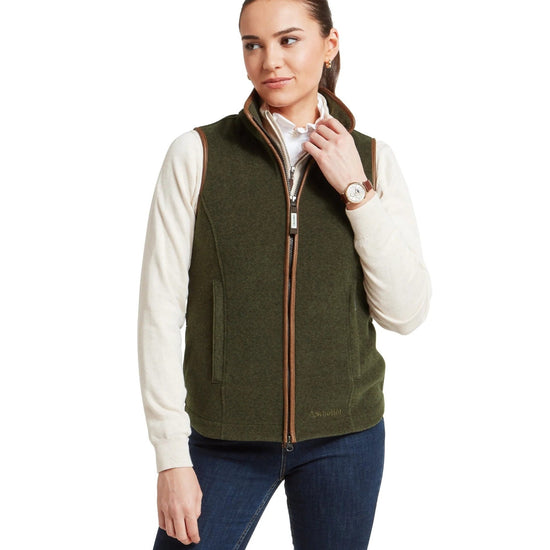Young Ideas & Henmores -Lyndon II Fleece Gilet -6990 Dark Olive -8