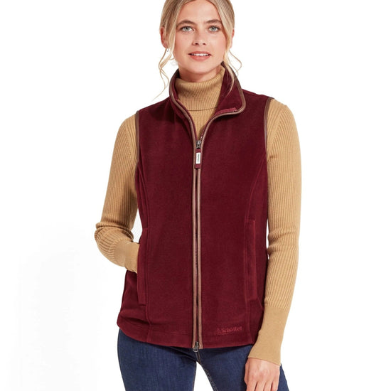 Young Ideas & Henmores -Lyndon II Fleece Gilet -2844 Claret -8