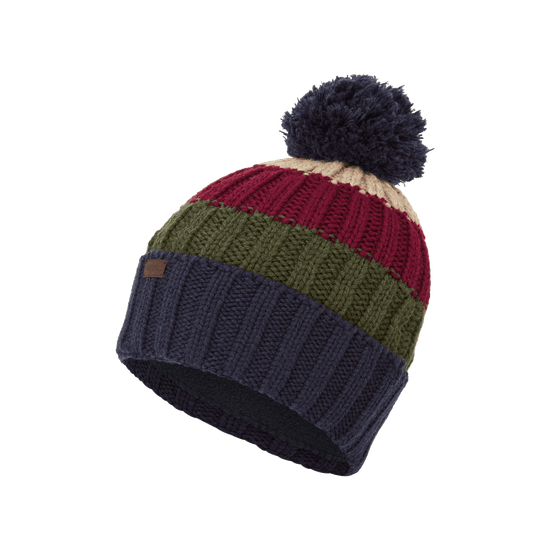 Young Ideas & Henmores -Millford Bobble Hat -8940 Navy/Dark Khaki Green -OS