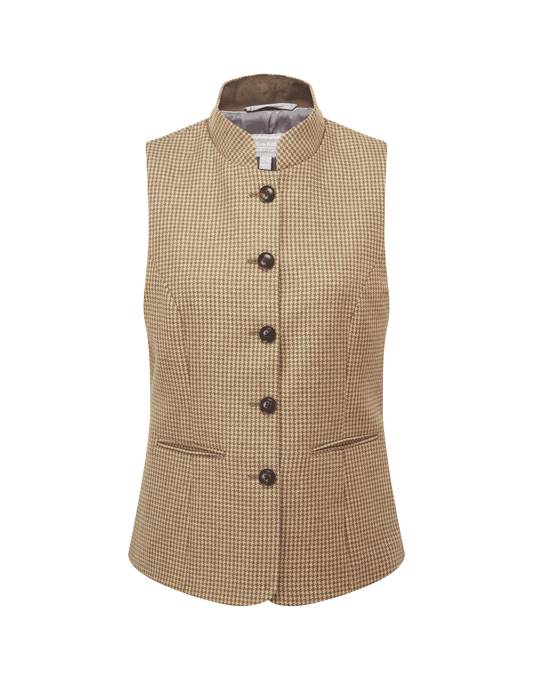 Young Ideas/Henmores - Millport Tweed Nehru Waistcoat - 6845 Houndstooth Tweed - 10
