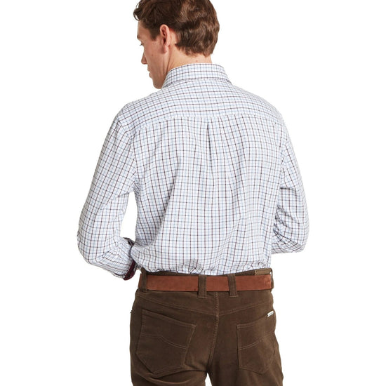Young Ideas & Henmores -Milton Tailored Shirt -2987 Port/Lake Blue Check -15