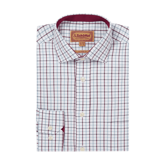 Young Ideas & Henmores -Milton Tailored Shirt -2987 Port/Lake Blue Check -15