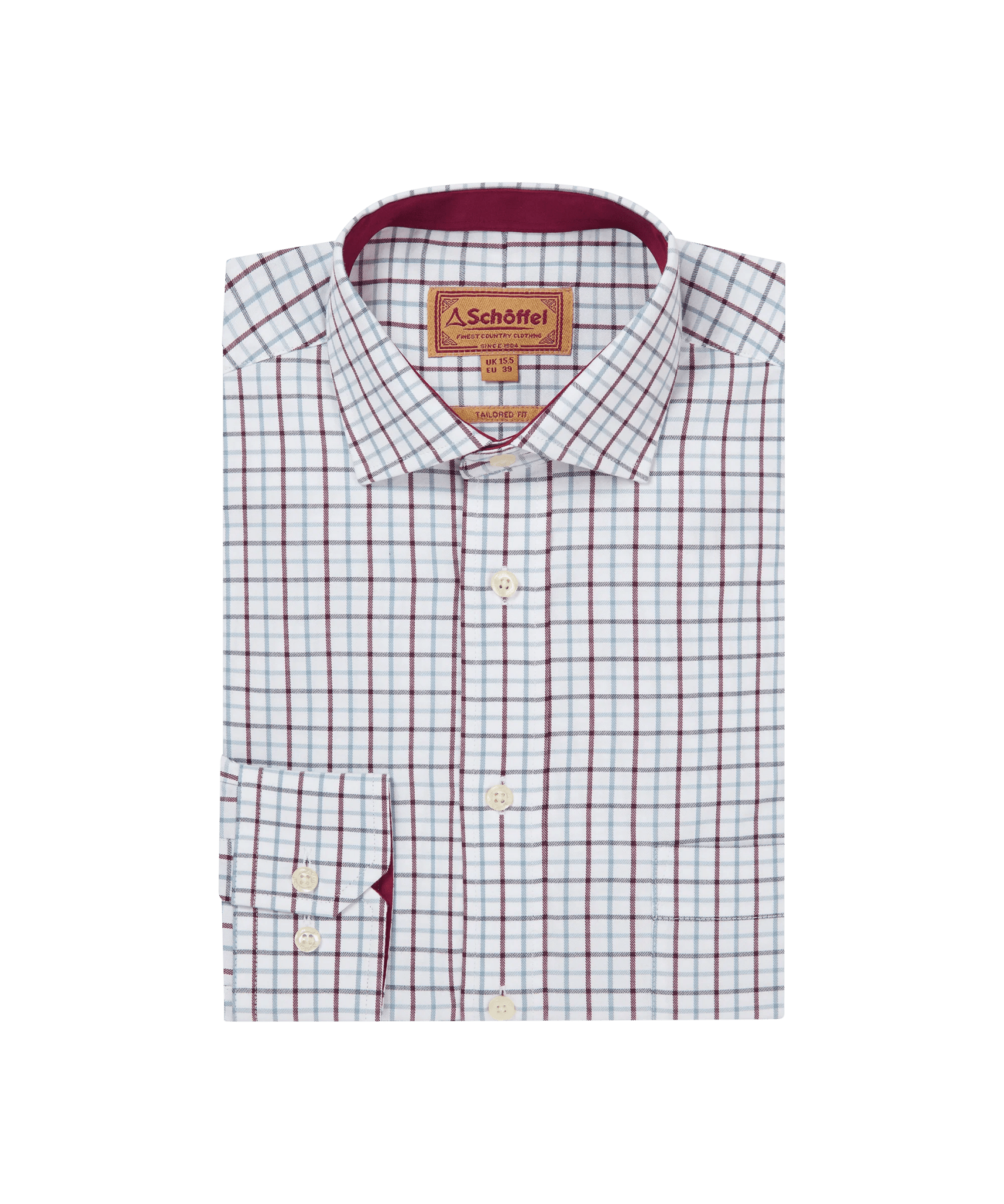 Young Ideas & Henmores -Milton Tailored Shirt -2987 Port/Lake Blue Check -15