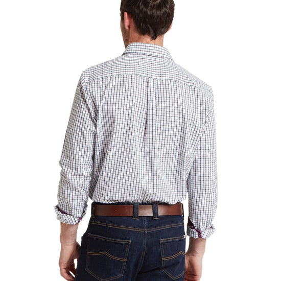 Young Ideas & Henmores -Milton Tailored Shirt -2877 Plum/Botanical Green -15.5