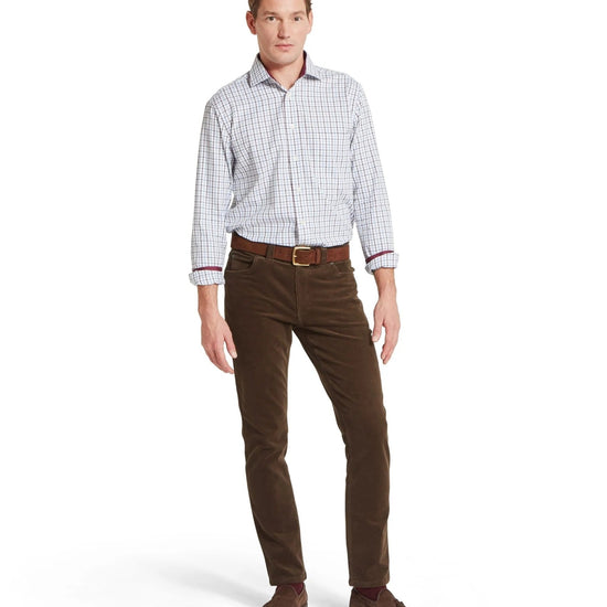 Young Ideas & Henmores -Milton Tailored Shirt -2987 Port/Lake Blue Check -15