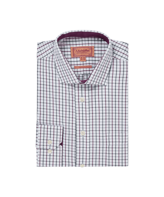 Young Ideas & Henmores -Milton Tailored Shirt -2877 Plum/Botanical Green -15.5
