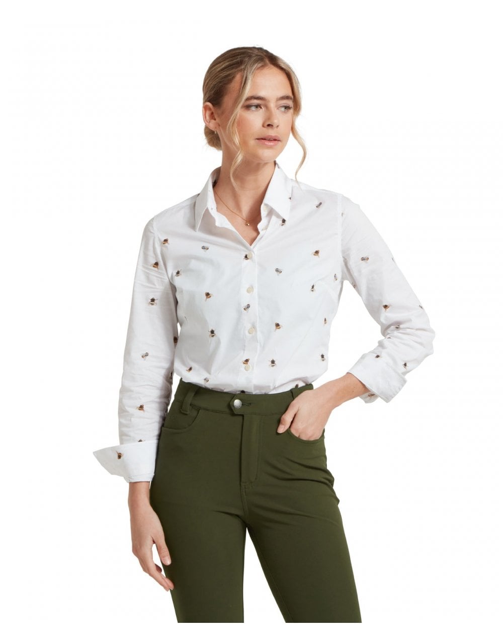 Young Ideas/Henmores - Norfolk Shirt Painted Bee - 1199 White - 8