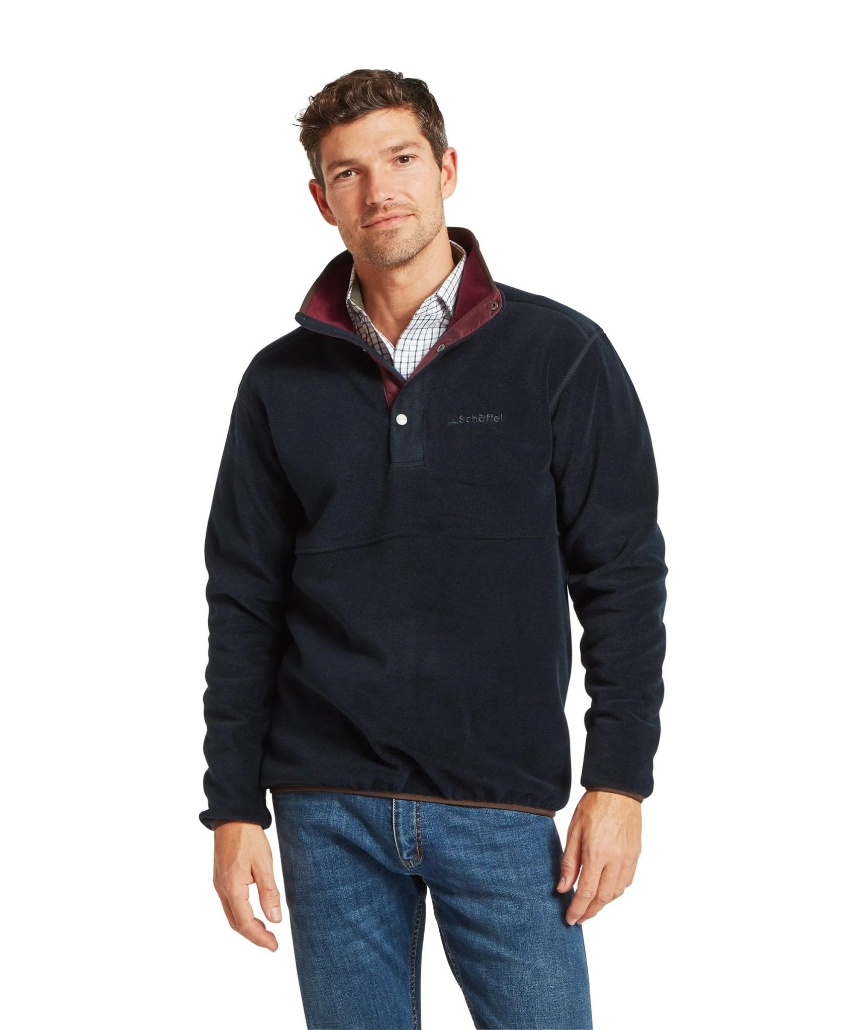 Young Ideas & Henmores -Norton Fleece Quarter Zip -8880 Navy -M