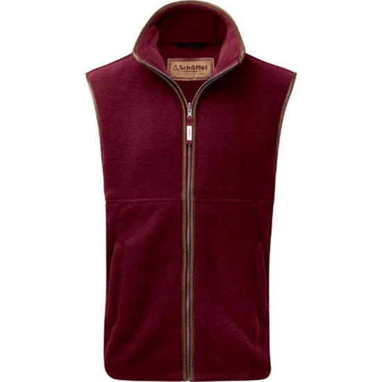 Young Ideas & Henmores -Oakham Fleece Gilet -2844 Claret -36